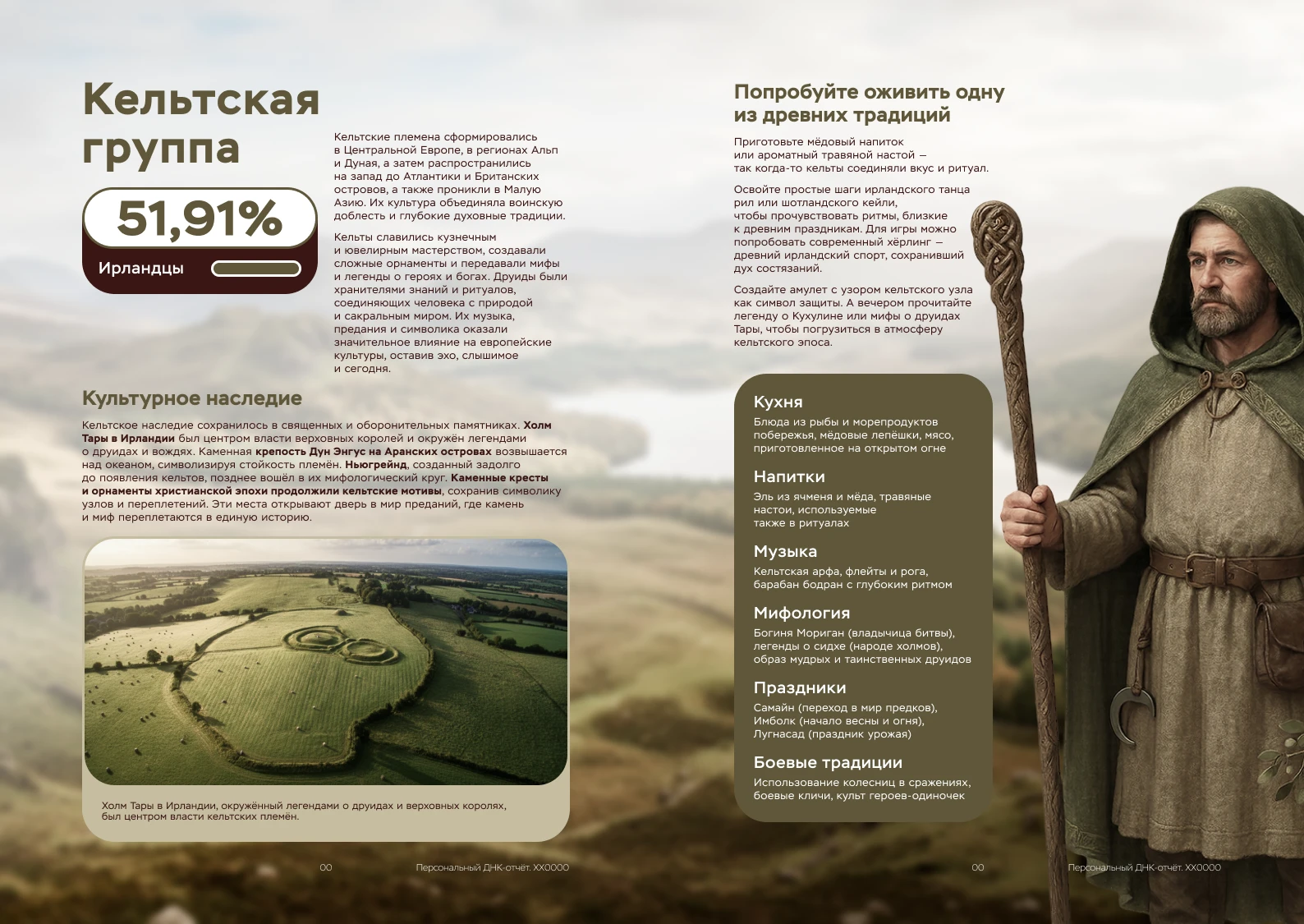 Пример отчёта ДНК-теста на происхождение: Кельтская группа