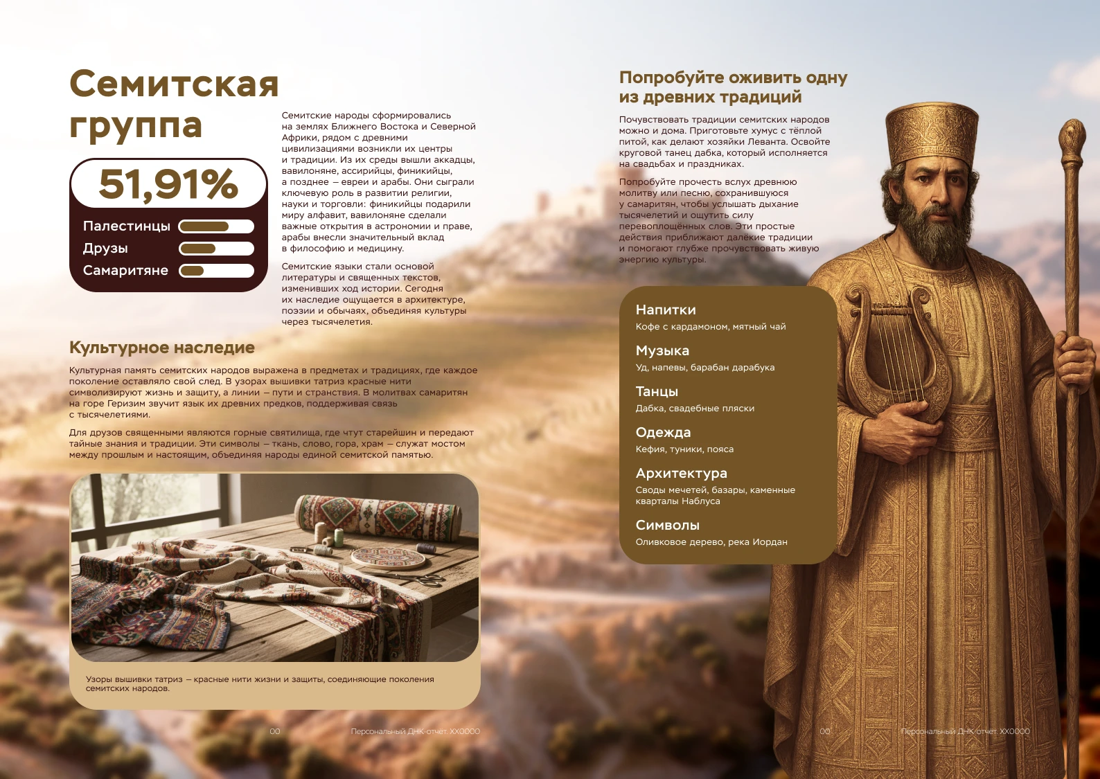 Пример отчёта ДНК-теста на происхождение: Семитская группа